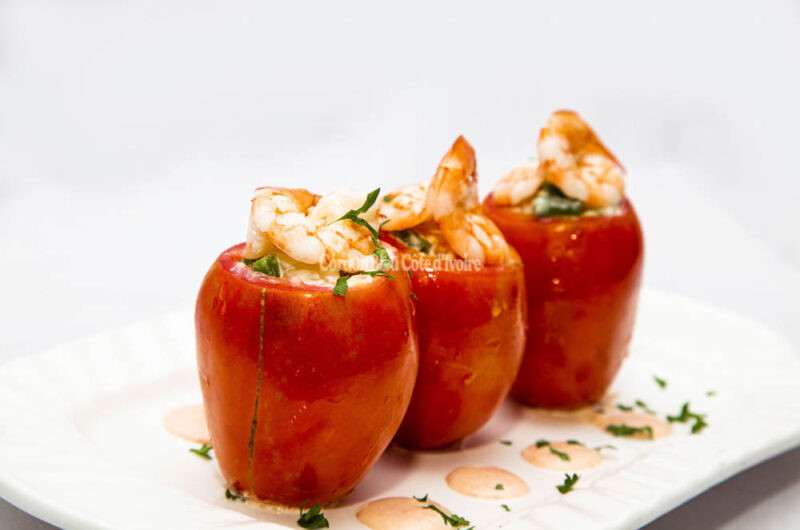 Tomates farcies aux crevettes